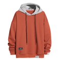 thumbnail image 2 of RXIRUCGD Chandail à Capuchon de Sport Décontracté pour Hommes, Coupe Ample, Printemps, Col de Couleur, Rouge, Taille : S, 2 of 5