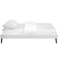 thumbnail image 3 of Pemberly Row Faux Leather Upholstered Queen Platform Bed in White, 3 of 5