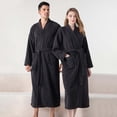 thumbnail image 2 of Mens Terry Cloth Kimono Robe Lightweight Soft Long Bathrobe Sleepwear Loungewear with Pockets, 2 of 9