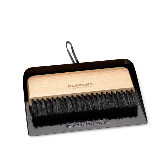 Behrens Ensemble Portable Pelle et Balayette en Acier Galvanisé, Noir