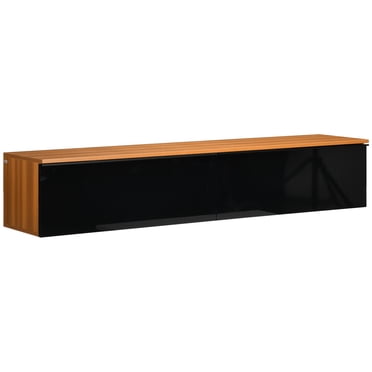 HOMCOM Wall Mounted TV Stand with Storage, Floating Media Console, Brown