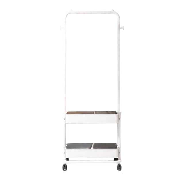 Support à Vêtements Polyvalent avec Roues, Organisateur de Vêtements Roulant, Petite Garde-Robe sur Roulettes, Portant à Vêtements pour Chambre et Buanderie