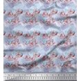 thumbnail image 1 of Soimoi Toile de Canard de Coton Feuilles & Fleurs Roses Imprimés par Yard 56 Pouces de Large, 1 of 3