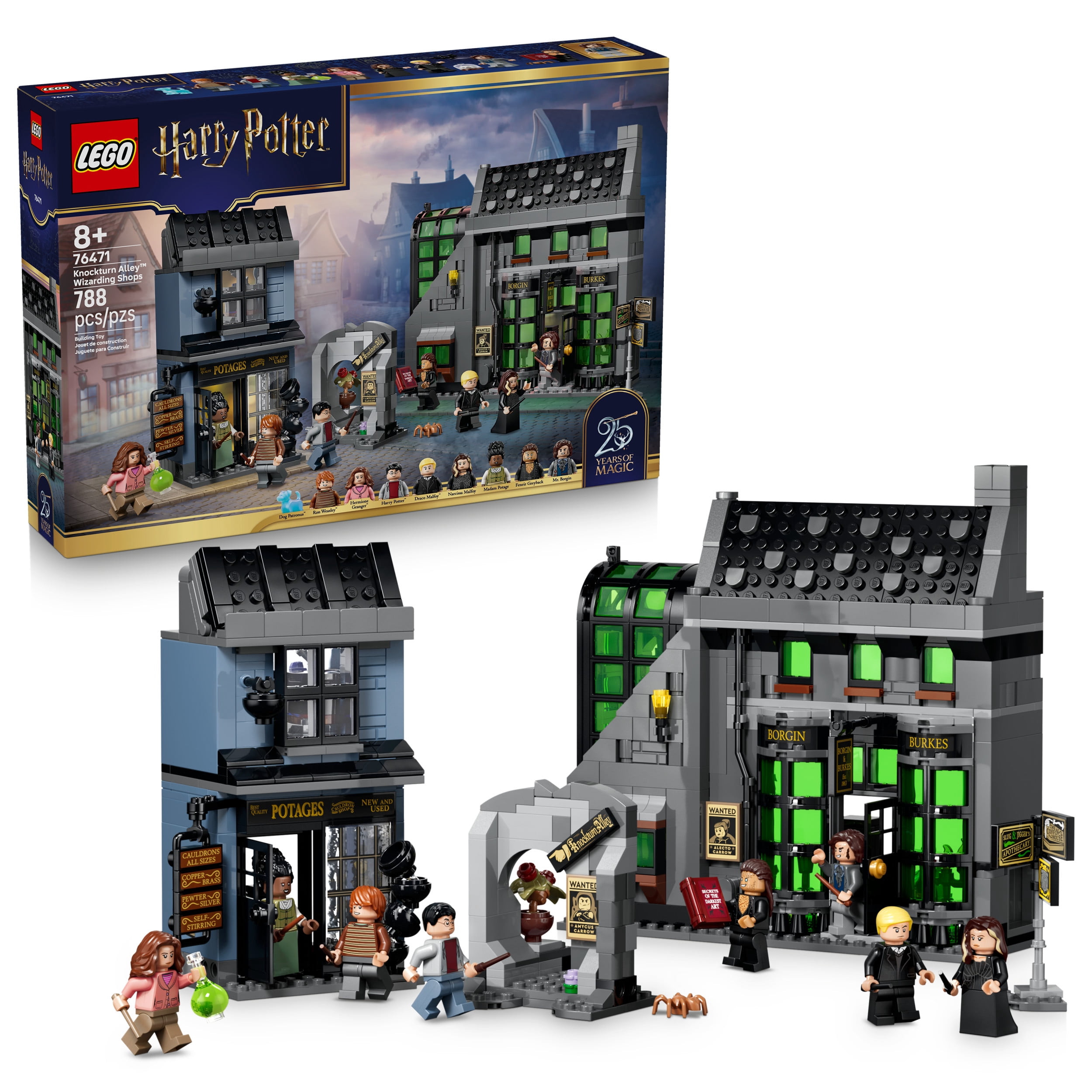 LEGO Harry Potter Knockturn Alley Wizarding Shops - Building Toy for Boys & Girls, Ages 8+ - Harry Potter Gift - Includes 8 Minifigures - Kids Bedroom, Desk or Bookshelf Decor - 76471