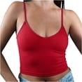 thumbnail image 1 of Dealovy Camisole Courte à Bretelles Ajustables pour Femmes, Coupe Basse, Décontractée d'Été, Unie, Ajustée, Basique, 1 of 6