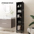 thumbnail image 4 of HOMCOM Tall Bathroom Cabinet with Shelves and Doors, Black, 4 of 10
