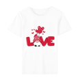 thumbnail image 5 of Pisexur T-shirt de la Saint-Valentin Haut T-shirt de la Saint-Valentin pour Femme Amour Imprimé T-shirt à Manches Courtes Haut à Manches Courtes Col Rond Haut/chemise, 5 of 5