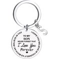 thumbnail image 1 of Heliisoer To My Son Message Keychain Stainless Steel Initial Last Name 26 Letter Family Inspirational Keychain Gift, 1 of 1
