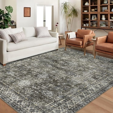 Tapis Coureur Oriental Vintage à Motif Floral, Style Tribal, Beige, Antidérapant, à Poils Courts, Lavable, pour Intérieur, Salle à Manger