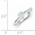 thumbnail image 2 of 925 Sterling Silver Light Blue Round Bezel Cubic Zirconia Ring, 2 of 2