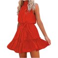 thumbnail image 2 of EGNMCR Robes d'Été Femmes Tendance 2024 Mode Femmes Robe Décontractée à Imprimé Floral Sans Bretelles à Volants Bandage, 2 of 7