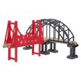thumbnail image 3 of MOVTOTOP 2Pcs Wooden Train Bridge Educational Value Red Cross Shape For Learning Activities 12.6x6.9x5.3in, 3 of 8