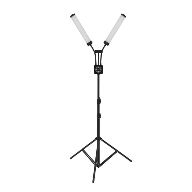 Double Arms LED Fill Light, Foldable Stick Fill Light With 3200K To 5600K Dimmable Lighting Modes, Gooseneck Table Stand, Flexible Phone Holder For Video Photography
