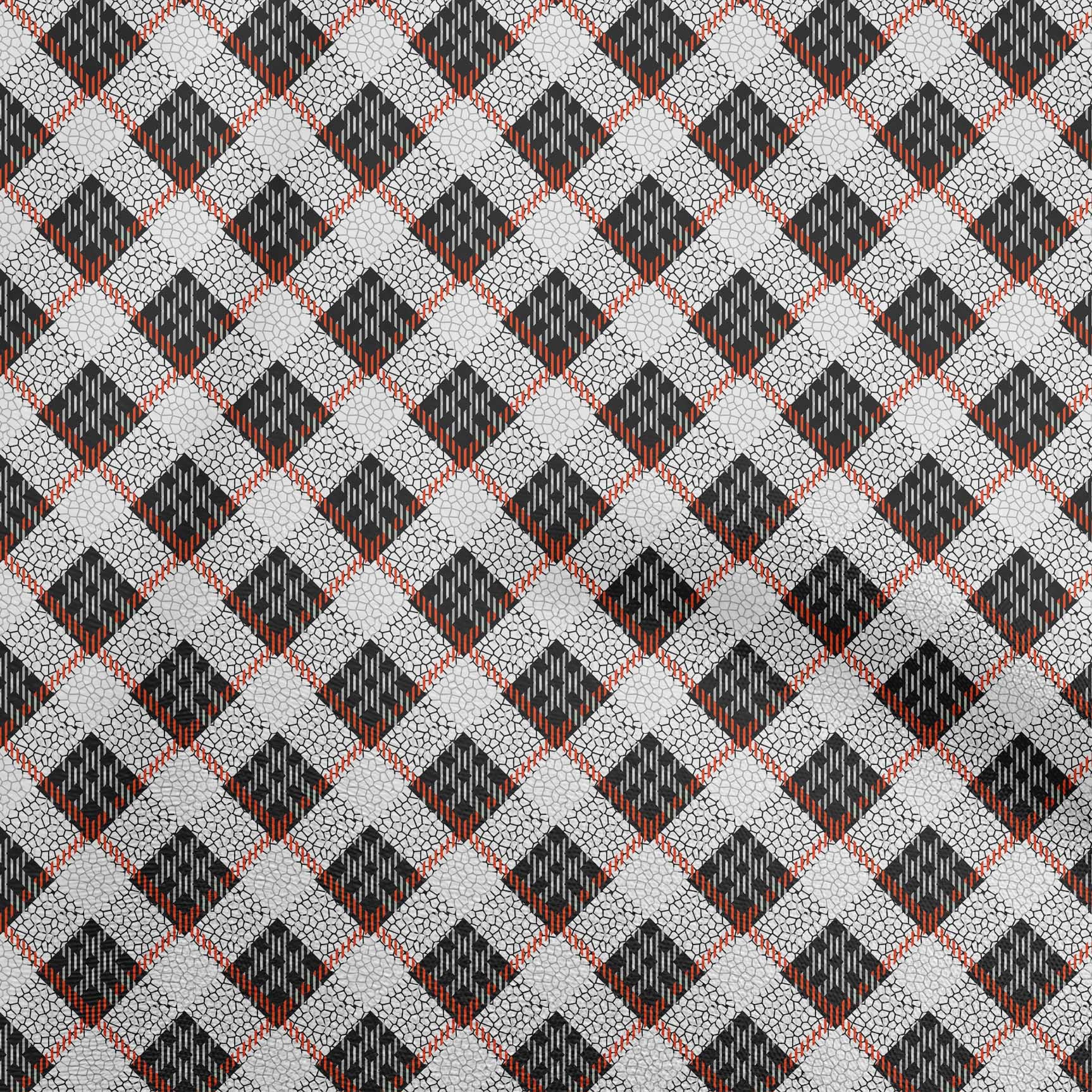 oneOone Cotton Poplin Orange Fabric Check with Texture Craft Projects Decor Fabric Printed by The Yard 42 Inch Wide