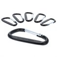 thumbnail image 3 of (6 Pack) Aluminum Multi-Color Carabiner Spring Clip Keychain Black Large, 3 of 5