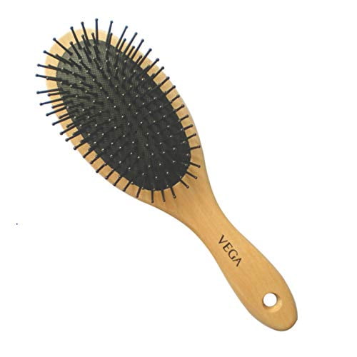 Vega Wooden Bamboo Cushioned Hair Brush - Large 1 Pcs