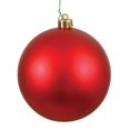 thumbnail image 1 of Vickerman 4" Red Matte Ball Ornament, 6 per Bag, 1 of 4