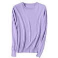 thumbnail image 1 of Timegard Chandails pour Femmes Col Ras du Cou Chandail en Tricot Confortable Automne Hiver Décontracté Couleur Unie Manches Longues, 1 of 6