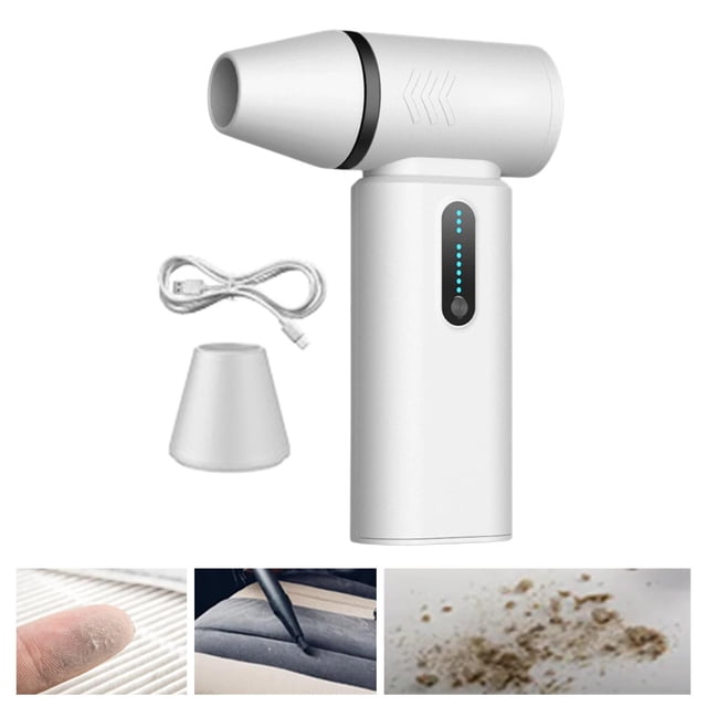 Elodie Compressed Air Duster Powerful Fan for Efficient Cooling Hair Cleaning White