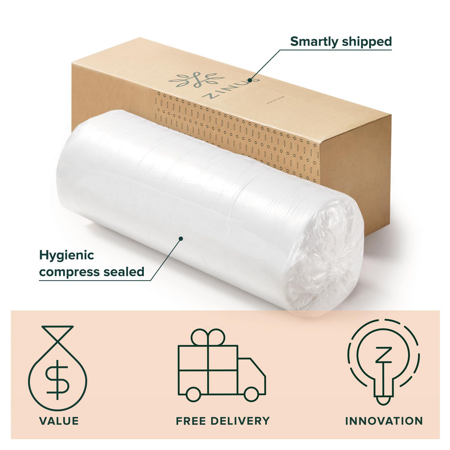 Matelas en mousse à mémoire de forme Zinus Green Tea de 10 pouces