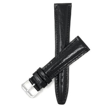 18mm Classic, Leather Watch Band Strap, Semi-Glossy