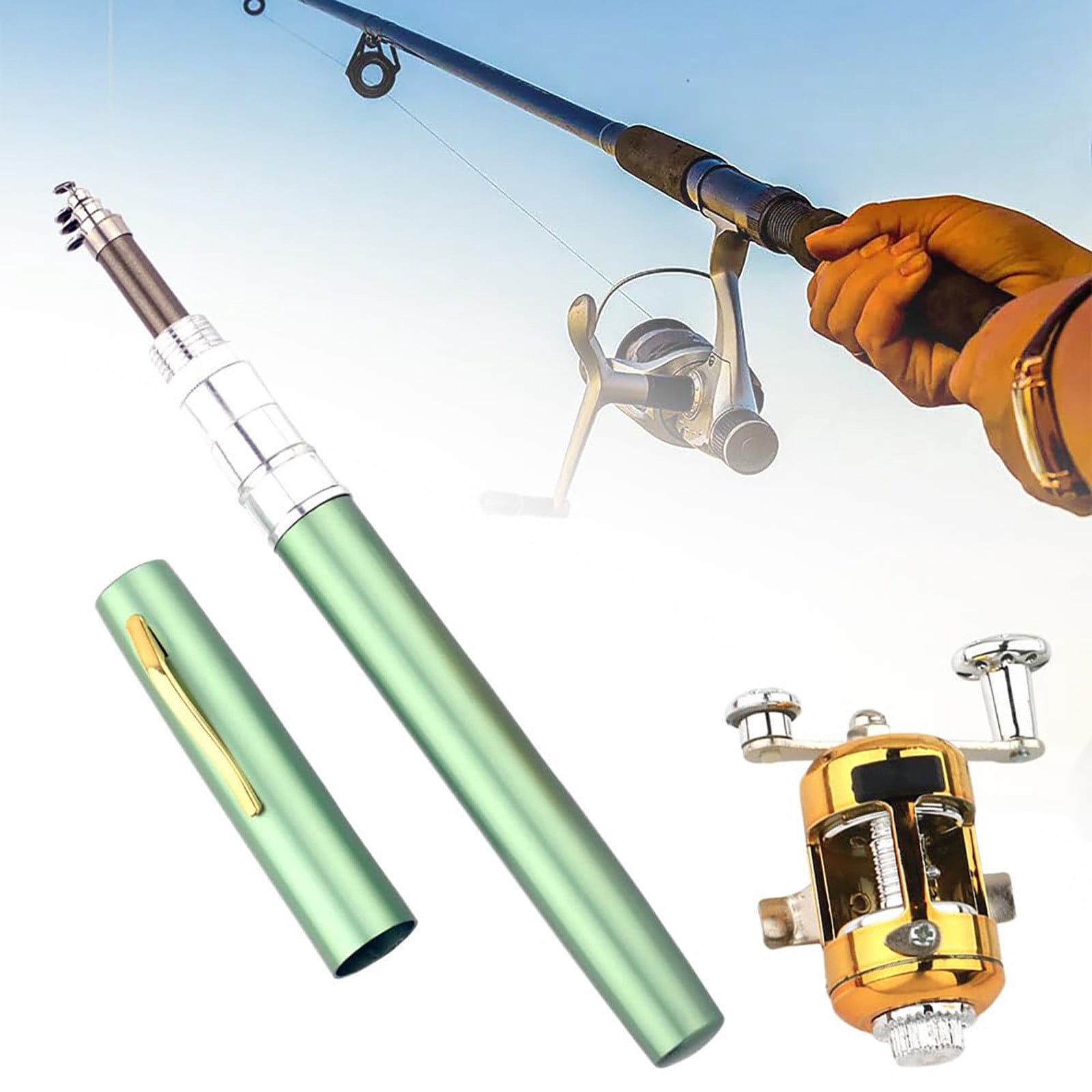 2024 Pen Style Pocket Fishing Rod Compact Aluminum Alloy Telescopic Mini Travel Rod For Outdoor Anglers