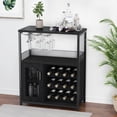 thumbnail image 1 of EDTara Armoire de Bar à Vin, Armoire à Liqueurs avec Casier à Vin Détachable, Petit Bar à Café avec Rangement et Porte-Verre, Porte en Treillis, Buffet Bahut pour Salle à Manger Cuisine Salon, 1 of 8