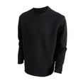 thumbnail image 1 of Ediodpoh Chandail Sans Capuchon pour Homme - Unisexe Automne Couleur Unie Col Rond Style Tenue Décontractée pour les Activités Quotidiennes Vêtement Polyvalent Confortable pour Superposition Chandail pour Homme Noir TTTG, 1 of 4