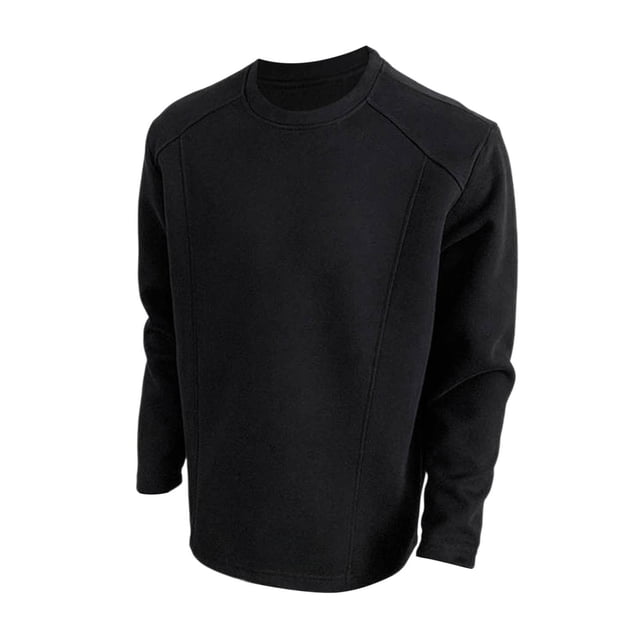 Ediodpoh Chandail Sans Capuchon pour Homme - Unisexe Automne Couleur Unie Col Rond Style Tenue Décontractée pour les Activités Quotidiennes Vêtement Polyvalent Confortable pour Superposition Chandail pour Homme Noir TTTG