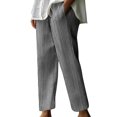 thumbnail image 1 of FNFYFH Clearance Plus Size Comfortable Ladies Linen Trousers Loose, 1 of 6
