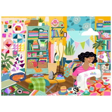 RoseArt - Soft Touch 1000-Piece - Sewing Room- Adult Interlocking Puzzle