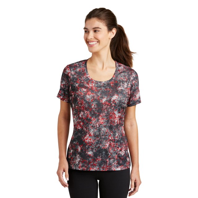 Sport-Tek Discontinué ® Tee-Shirt Col Rond Minéral pour Femmes. Lst330 3TG Rouge Profond