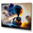 thumbnail image 2 of Designart art Mural train, art Mural train, Rails Roulants en Mouvement, Très Grand art Mural Moderne sur Toile, 32x16 Pouces, 2 of 5