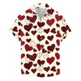 thumbnail image 2 of Weiqiqre Shirts for Men Funny Love Pattern Printed Short Sleeve Quick Dry Button Down Lapel Shirt, 2 of 5