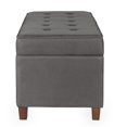 thumbnail image 4 of HomePop Banc de Rangement Traditionnel en Similicuir Grande Taille, Gris, 4 of 10
