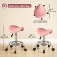 thumbnail image 3 of HOMCOM Saddle Stool Adjustable Rolling Salon Chair Pink, 3 of 10
