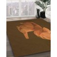 thumbnail image 3 of Ahgly Tapis Rond Lavable en Machine Intérieur Transitionnel Rouge Nuit, 3 Pieds Rond, 3 of 7