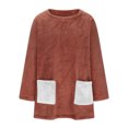 thumbnail image 4 of Yuyuzo Chandails en Molleton en Molleton pour Femmes Automne Hiver Manches Longues Col Rond avec Poches, 4 of 6