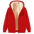 thumbnail image 2 of LOVZFMLL Jackets for Women's Fashionable Printed Fleece Hooded Sweatshirt Jacket, 2 of 4