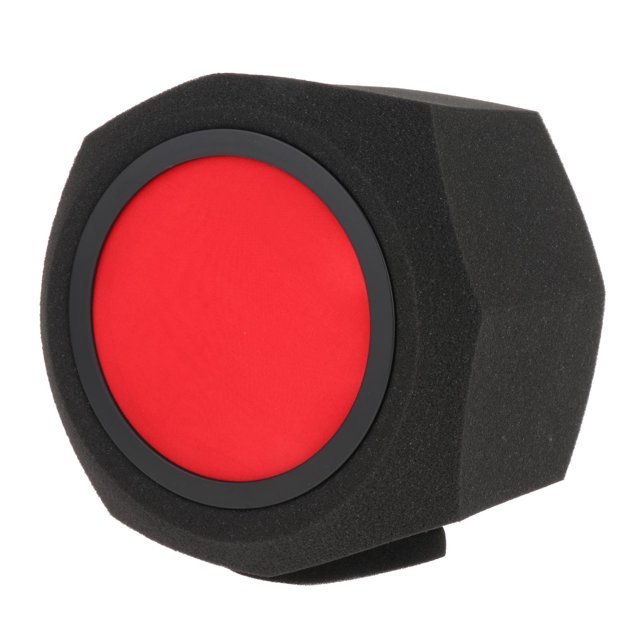 Éponge Acoustique d'Écran de Microphone Absorbant le Son, Filtre Acoustique Portable en Mousse Octogonale Rouge