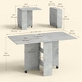 thumbnail image 3 of HOMCOM Folding Dining Table, Drop Leaf Table with 2-tier Shelves, 3 of 10