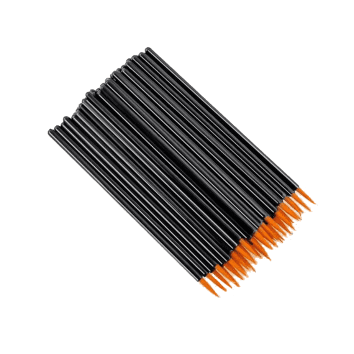 100Pcs Beauty Makeup Eyeliner Brushes with Cap Make Up Brush Disposable Eyeliner Brush Yellow