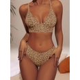 thumbnail image 2 of 2 SETS Leopard Print Spaghetti Strap Lingerie Set - Includes Bra & Cheeky Panty In Brown And Nude. Women's Intimate Apparel, 2 of 10