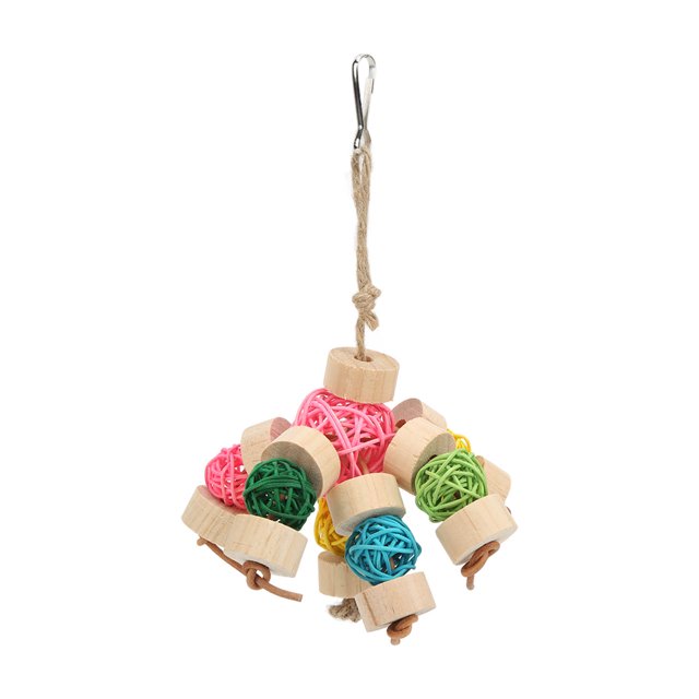Chewing Toy, Decoration Colorful Safe Attractive Relieve Anxiety Sepak Takraw Toy For Parrots S,M,L