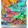 thumbnail image 1 of Soimoi Orange Poly Georgette Fabric Colorful Butterfly Print Fabric by Yard 42 Inch Wide, 1 of 5