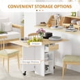 thumbnail image 4 of HOMCOM Foldable Dining Table, Drop Leaf Table with Storage for Kitchen, 4 of 10