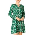 thumbnail image 2 of INSPIRE CHIC Robe Décontractée pour Femme à Fleurs, Col en V, Taille Cintrée, Manches Longues, 2 of 6