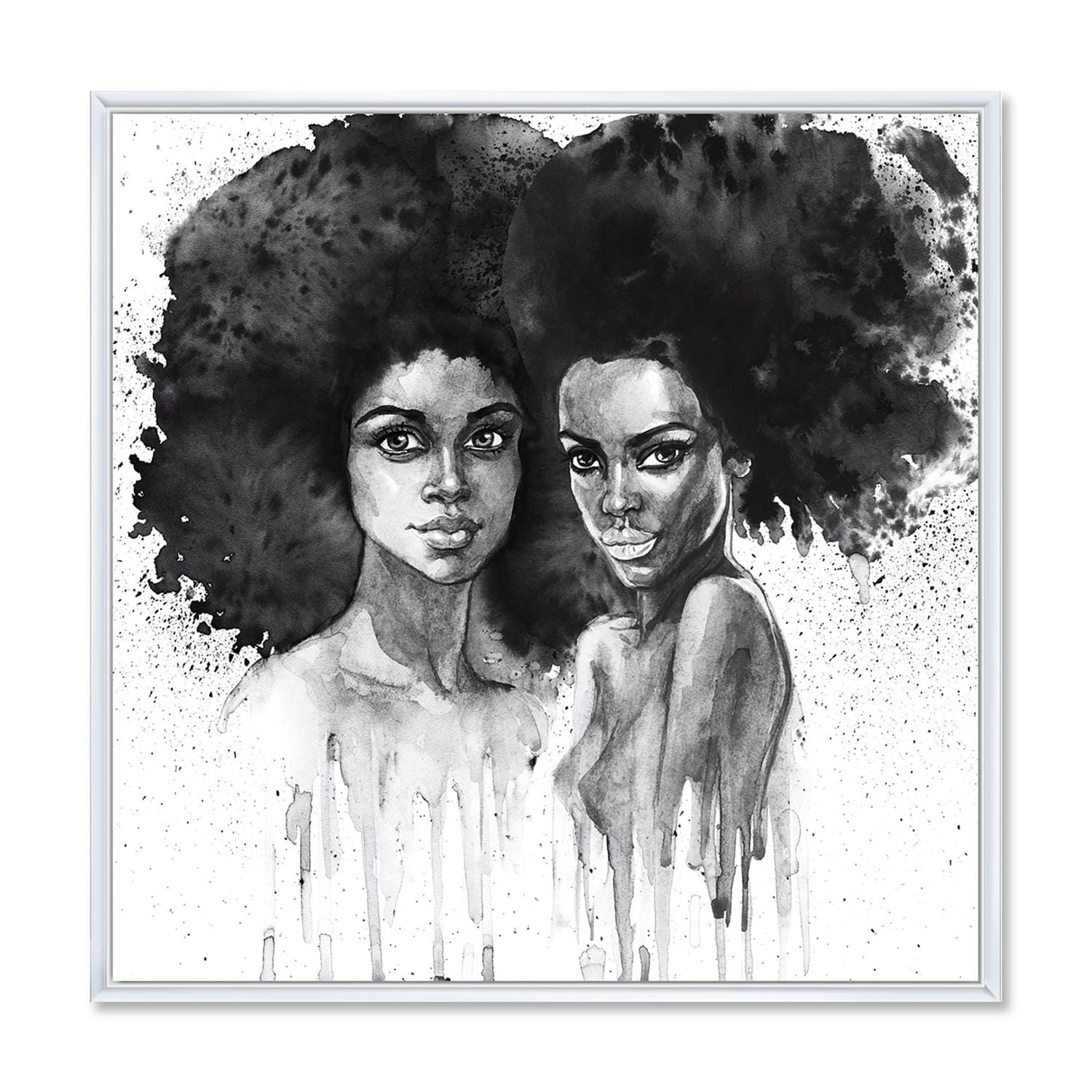 Designart Portrait de femme afro-américaine XI ART MURAL À CADRE FLOTTÉ
