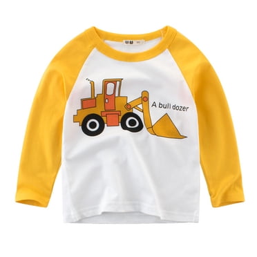 2025 Hauts pour Tout-Petits Garçons Taille 8 s Imprimé Voitures Longry Haut Hommes Manche Col Ras du Cou T-Shirts pour Garçons Taille 9 Hauts Tee Vêtements pour Jeunes Chandails Thermiques
