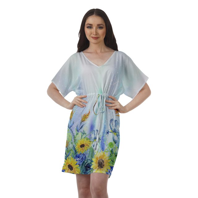 Moomaya Robes Imprimées Business Casual Femmes Robe d'Été Shorts Femmes Robe Simple